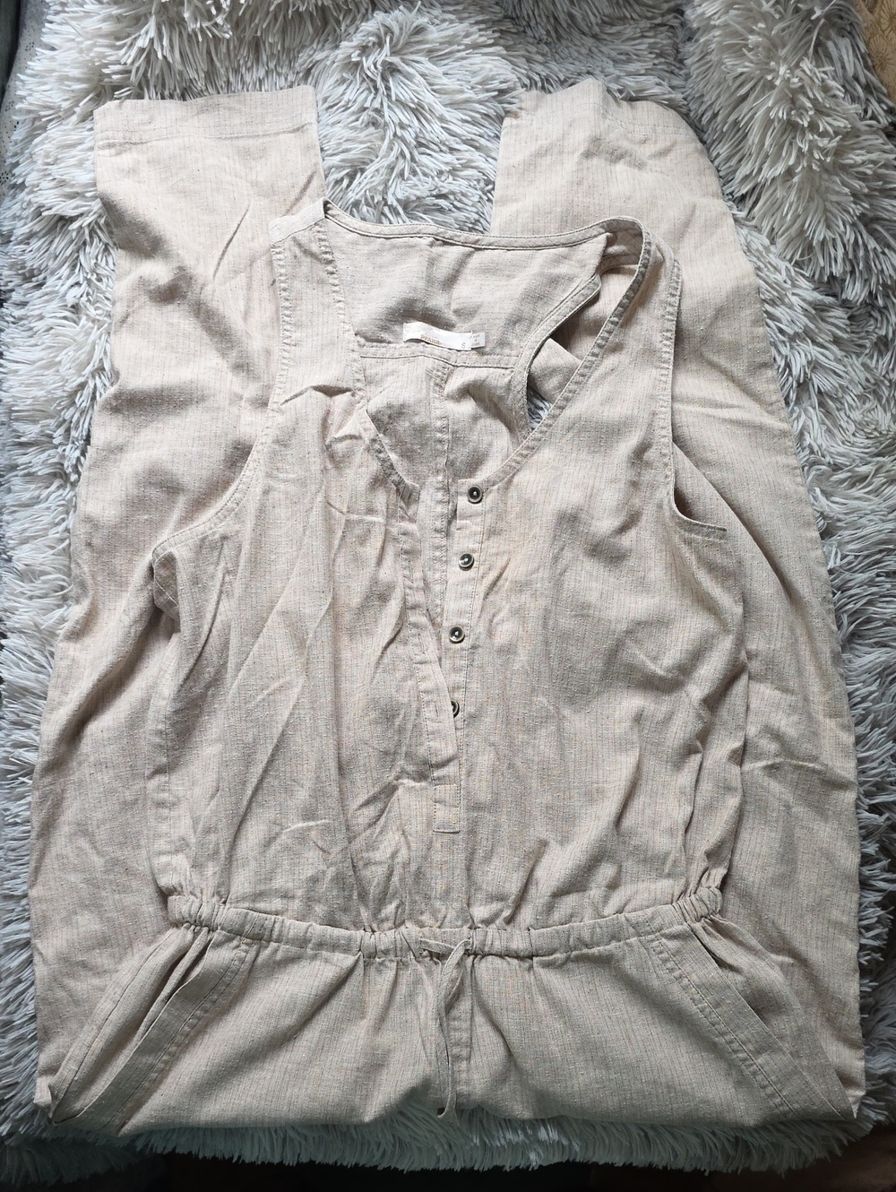 Prana Linen Blend Top in Light Beige